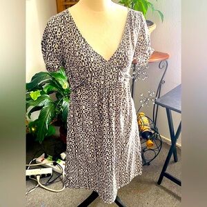 J. Crew Black and White Patterned Midi Dress